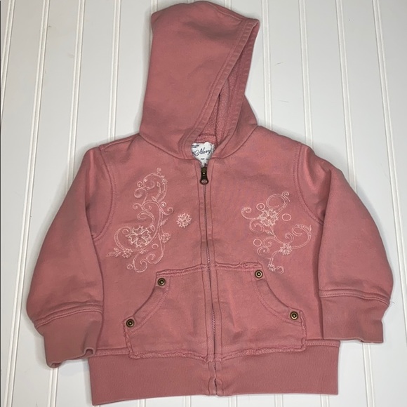 Dusty rose embroidered hoodie - Picture 2 of 4